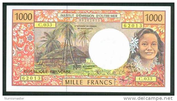 FRENCH POLINESIA , 1000 FRANCS ND P-2a SERIE C 033 , UNC - Papeete (Polinesia Francese 1914-1985)