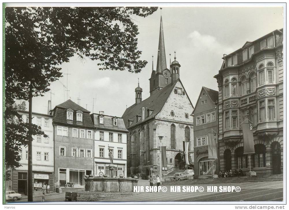 „ Pössneck, Markt“  Um 1970/1980 Ansichtskarte,  Ungebrauchte Karte - Poessneck