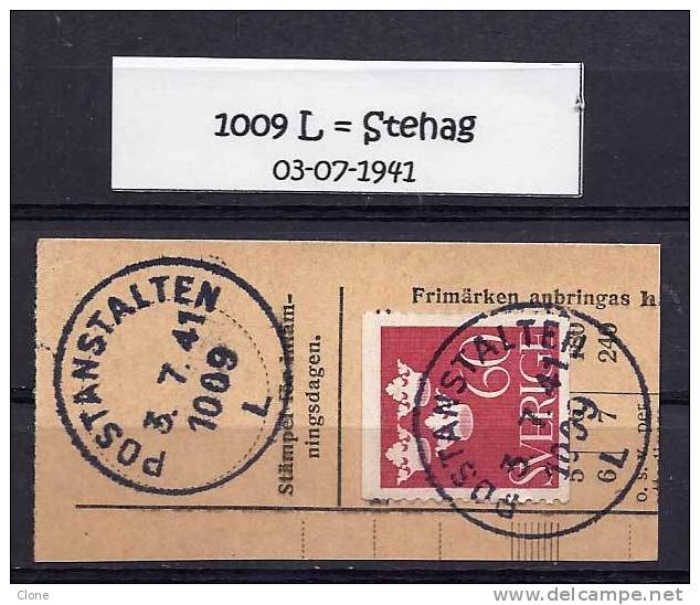 Postanstalten - 1009 L = STEHAG (03-07-1941). - Military
