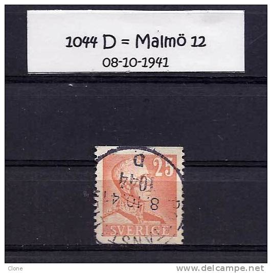 Postanstalten - 1044 D = MALMÖ 12  (08-10-1941). - Militares