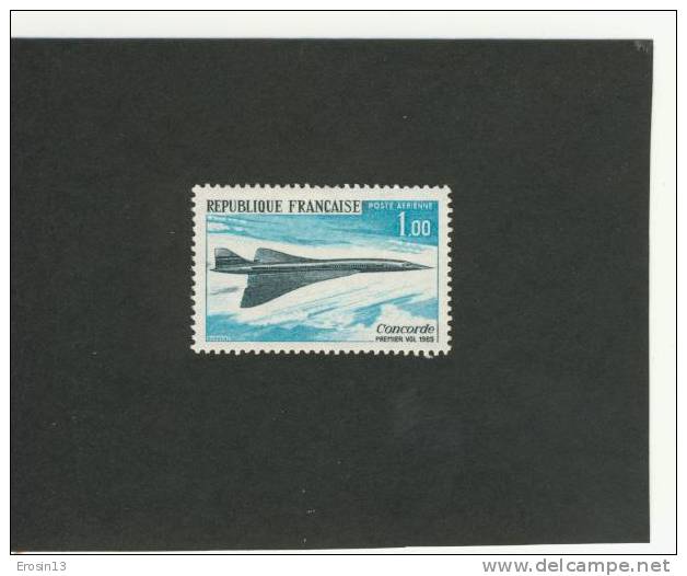 FRANCE - 1969 - P.A N°43** -  Premier Vol De L'avion Supersonique " Concorde" - 1960-.... Mint/hinged