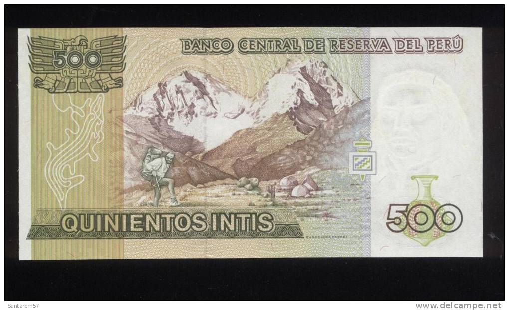 Billet De Banque Nota Banknote Bill 500 QUINIENTOS INTIS PEROU PERU 26/06/1987 - Perú