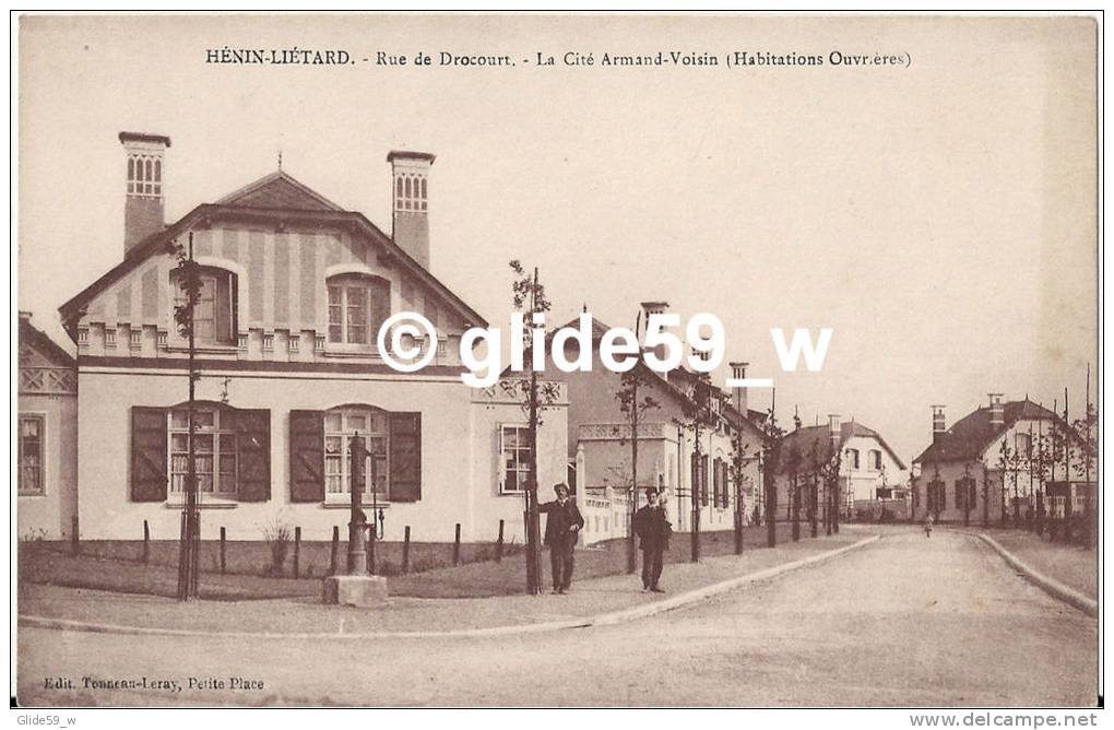 HENIN-LIETARD - Rue De Drocourt - La Cité Armand-Voisin (Habitations Ouvrières) (animée) - Henin-Beaumont