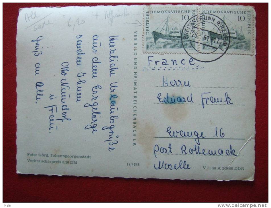 ALLEMAGNE - BREITENBRUNN ( ERZGEB ) - CARTE MULTI VUES - PHOTO : GÔRG , JOHANNGEORGENSTADT .+ TIMBRES.... - Breitenbrunn