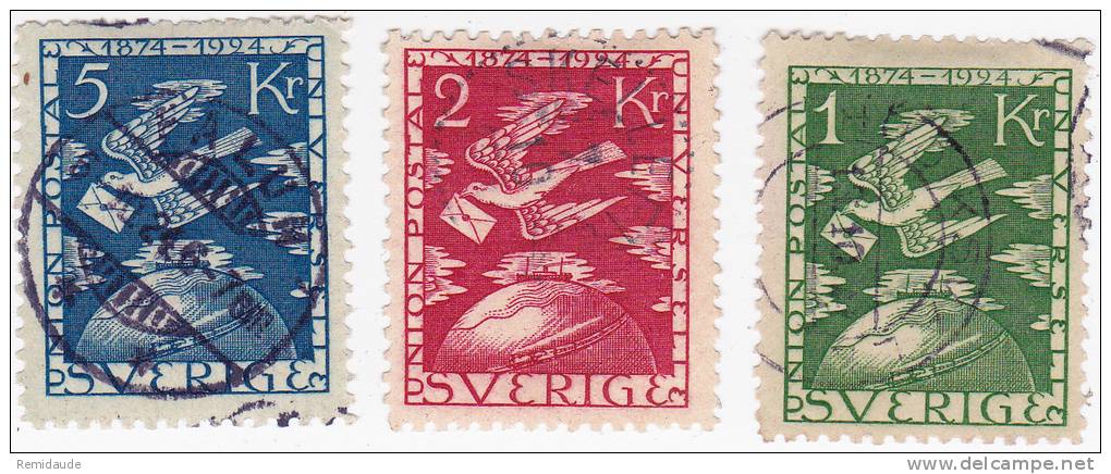 1924 - SUEDE -  YVERT N° 178/192 OBLITERES - COTE = 800 EUR. - UPU - Used Stamps