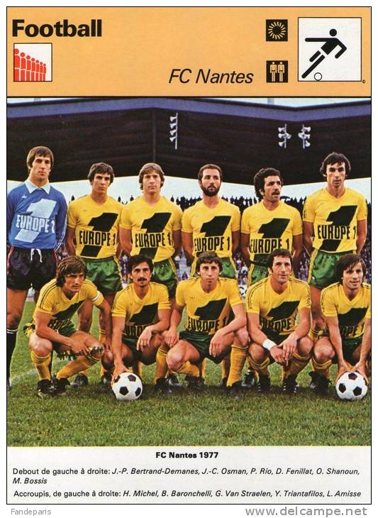 SPORTS  *** FOOTBALLL ***  F.C NANTES 1977 - Sport