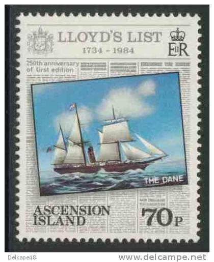 Ascension 1984 Mi 363 YT 360 Sc 354 ** Screw Steamer "Dane"  - "Lloyd´s List" - Newspaper / Schiffsnachrichtenblatt - Ships