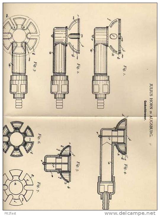 Original Patentschrift - J. Horn In Augsburg , 1901 , Gaskocher , Kocher , Kochen , Herd  !!! - Sonstige & Ohne Zuordnung