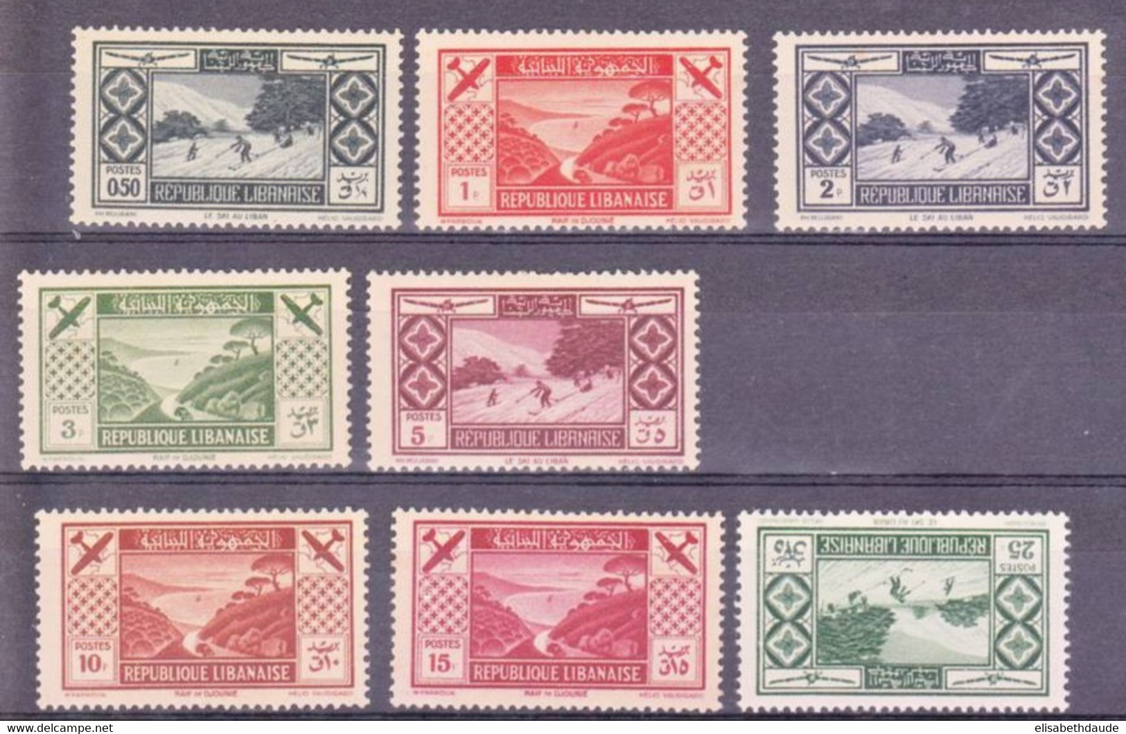 GRAND LIBAN - 1936 - SERIE COMPLETE YVERT N° A49/55 ** MNH + 56 MLH * - COTE = 262 EUR. - - Nuovi