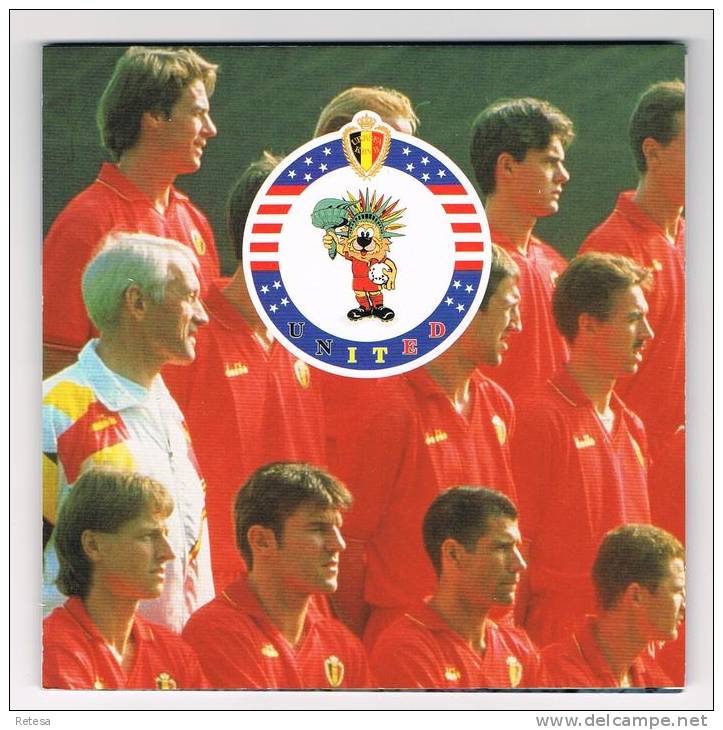 BELGIE  M/MS19  MUNTENSET  RODE DUIVELS OP WK VOETBAL  USA  1994 - FDEC, BU, BE & Münzkassetten