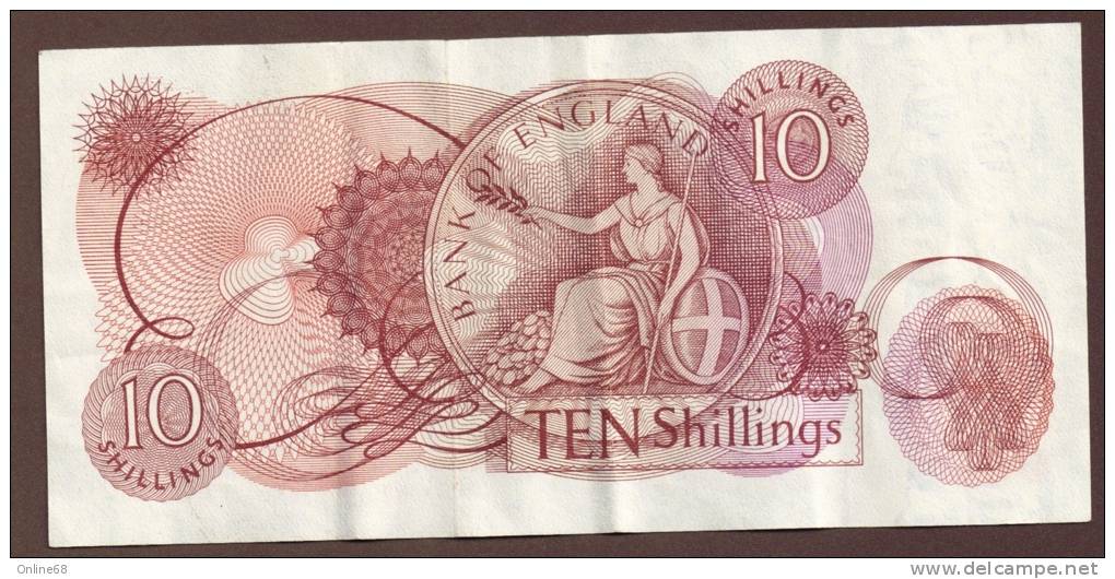 GB 10 SHILLINGS  1961-62  SERIAL D17 700182  P# 373a  Sign. L.K. O'Brien - 10 Pounds