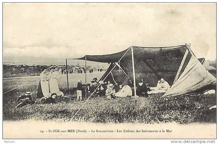 Nord - Ref A99- Saint Pol Sur Mer -st Pol Sur Mer - Le Sanatorium -les Enfants Des Infirmeries A La Mer - Theme Santé  - - Saint Pol Sur Mer