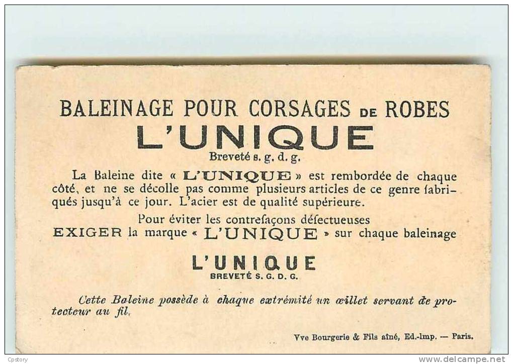 BALEINAGE Pour CORSAGE De ROBES " L´UNIQUE " - Journal " La France " - Publicité Mercerie - Chromo Publicitaire - Autres & Non Classés