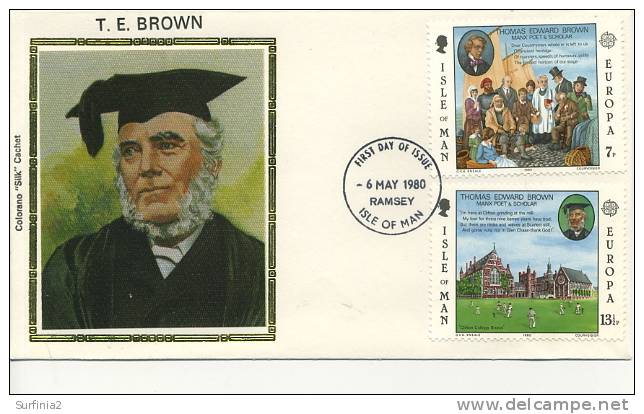 IOM FDC - 1980 T.E. BROWN SILK COVER - Isola Di Man