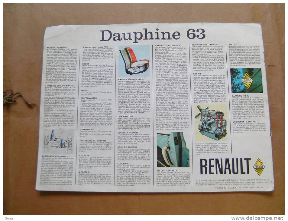 Pub Après La 2.500.00 ème Renault Dauphine 63 Produite Avec Données Techniques Et Photos 12 Pages - Autres & Non Classés