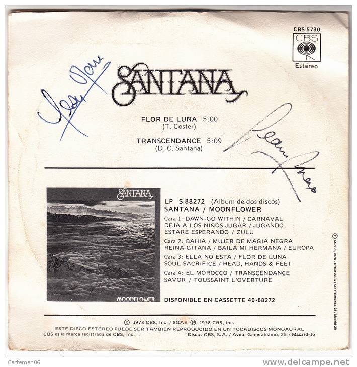 45 T - Santana - Flor De Luna - Transcendance (Erreur Etiquetage, Voir Scan) - Rock