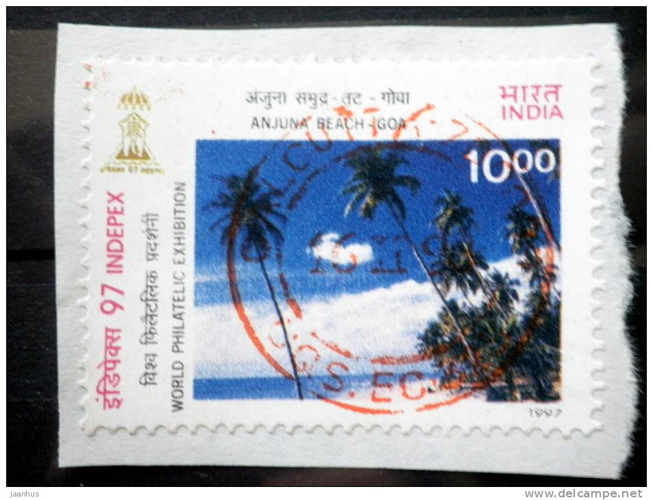 India - 1997 - Mi.nr.1560 - Used - International Stamp Exhibition INDEPEX 97, New Delhi - Beaches, Panaji, Goa -on Paper - Gebraucht