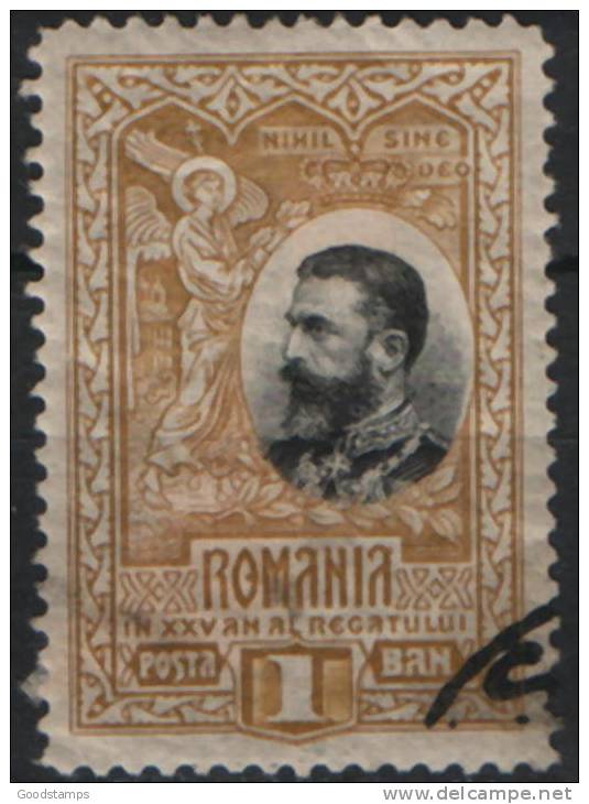 Romania 1906, 1 B , 25 Years Of The Kingdom , Used ,  Michel 177 - Gebraucht