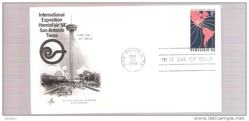 FDC HEMISFAIR '68  - Scott # 1340 - 1961-1970