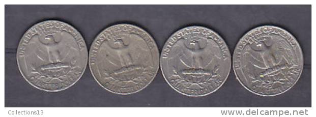 ETATS UNIS - 25 Cents (4 Pieces) 1966-1967-1970-1986 - Non Classés