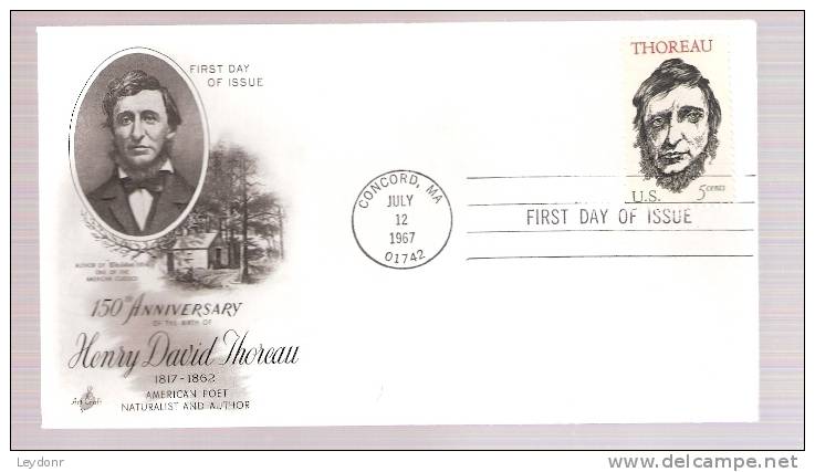 FDC Henry David Thoreau - Scott # 1327 - 1961-1970