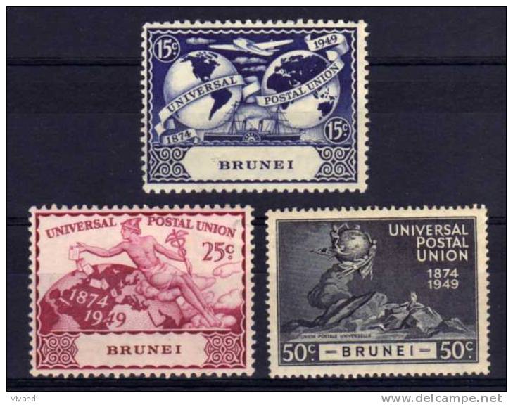 Brunei - 1949 - 75th Anniversary Of UPU (Part Set) - MH - Brunei (...-1984)