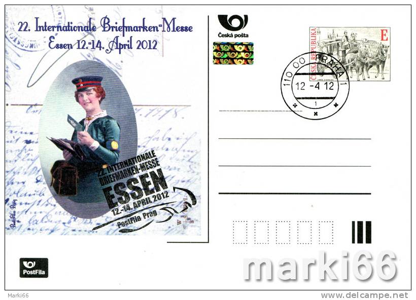 Czech Republic - 2012 - 22nd Stamp Exhibition In Essen - Special Postcard With Cancellation Of First Day Of Exhibition - Cartes Postales