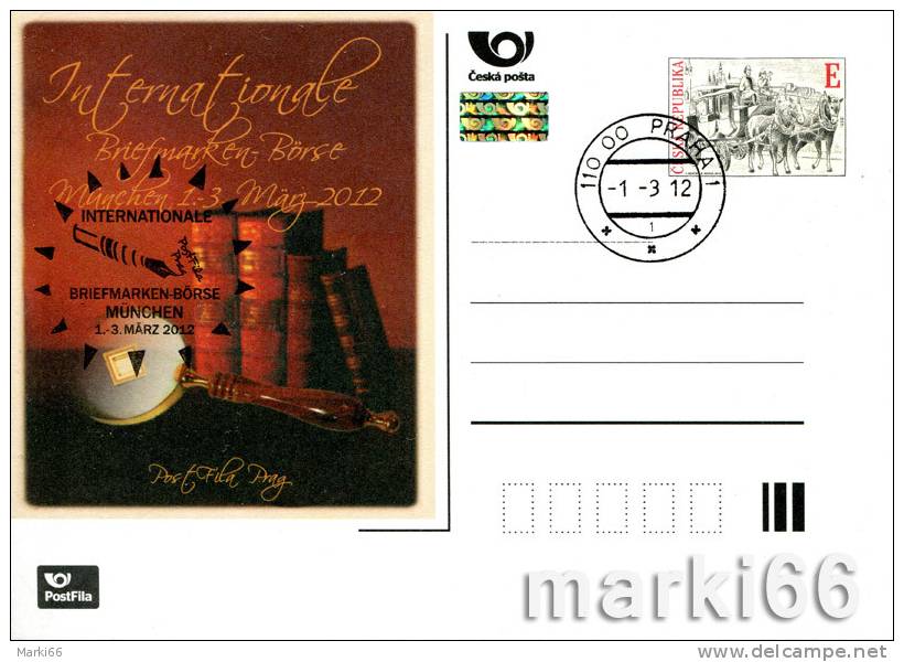 Czech Republic - 2012 - 22nd Stamp Exhibition In Munich - Special Postcard With Cancellation Of First Day Of Exhibition - Postcards