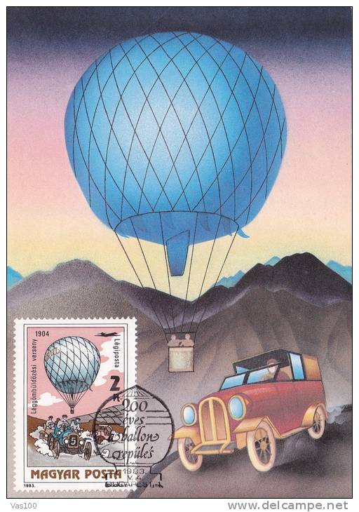 BALOON, 1983, CM. MAXI CARD, CARTES MAXIMUM, HUNGARY - Zeppelines