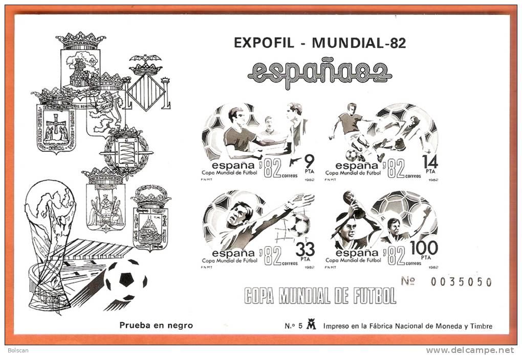 PRUEBAS OFICIALES MUNDIAL DE FUTBOL-ESPAÑA 82-- PERFECTAMENTE CONSERVADAS--LUJO-NUEVOS-SIN CHARNELA-NEUF SANS CHARNIÈRE - Blocks & Sheetlets & Panes
