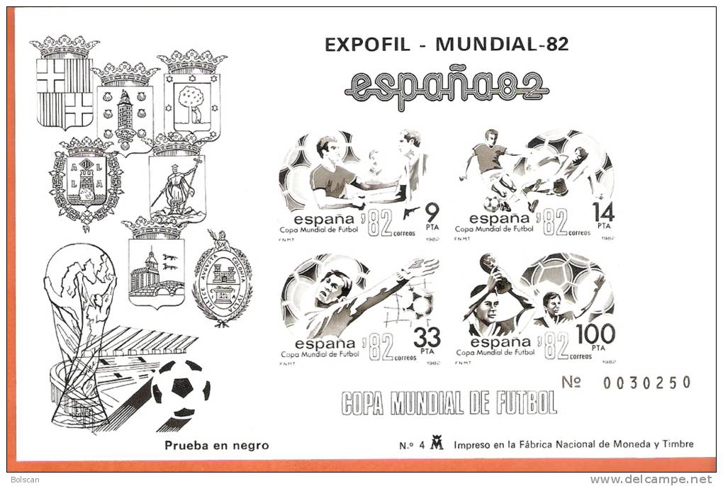 PRUEBAS OFICIALES MUNDIAL DE FUTBOL-ESPAÑA 82-- PERFECTAMENTE CONSERVADAS--LUJO-NUEVOS-SIN CHARNELA-NEUF SANS CHARNIÈRE - Blocs & Feuillets