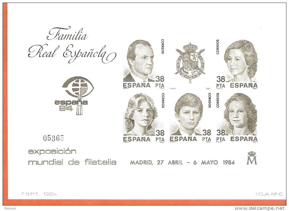 PRUEBAS OFICIALES EDIFIL Nº 6 Y 7, ESPAÑA 84, PERFECTAMENTE CONSERVADAS--LUJO-NUEVOS-SIN CHARNELA-NEUF SANS CHARNIÈRE - Blocks & Sheetlets & Panes