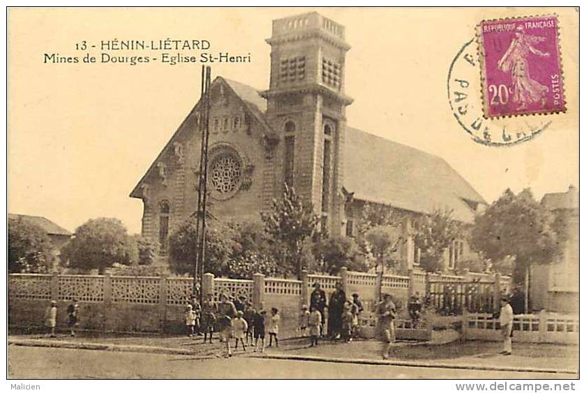 Pas De Calais - Ref A231- Henin - Lietard - Mines De Dourges - Eglise St Henri  - - Autres & Non Classés