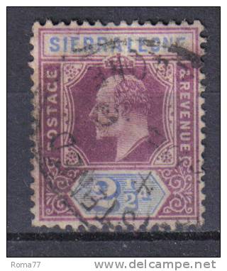 AP1241 - SIERRA LEONE , Edoardo VI 2 1/2 Penny N. 66 Fil MultiCA - Sierra Leone (...-1960)