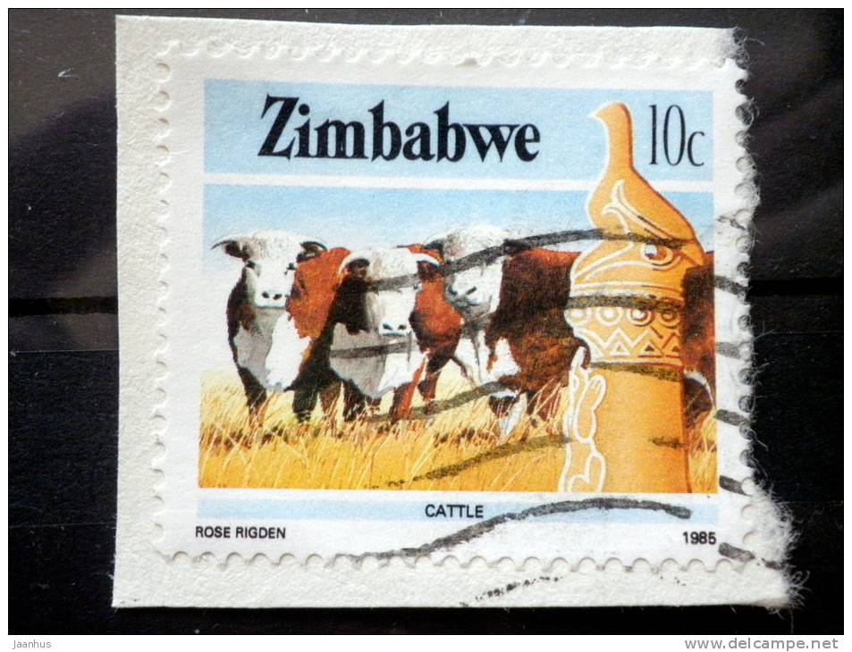 Zimbabwe - 1985 - Mi.Nr.313  - Used - Economy - Cows - Definitives - On Paper - Zimbabwe (1980-...)