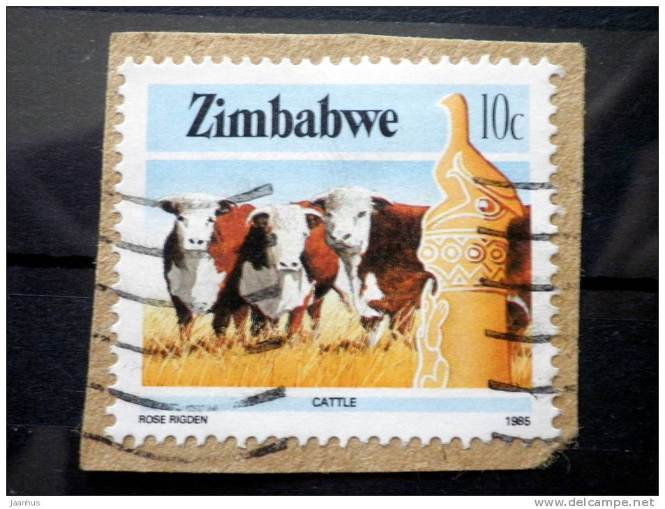 Zimbabwe - 1985 - Mi.Nr.313  - Used - Economy - Cows - Definitives - On Paper - Zimbabwe (1980-...)