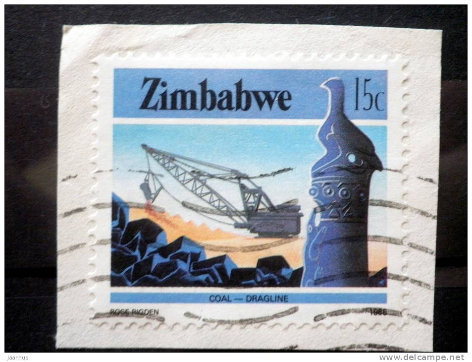 Zimbabwe - 1985 - Mi.Nr.317  - Used - Economy - Coal-Dragline - Definitives - On Paper - Zimbabwe (1980-...)