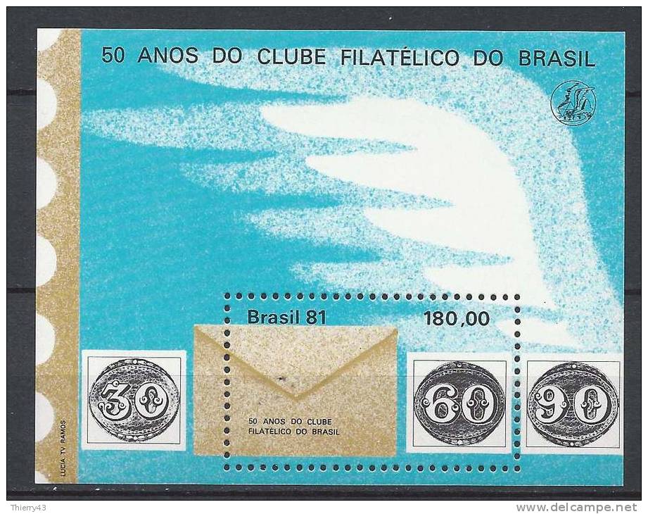 Brasil 1981 - 50 Yr Club Filatelico Do Brasil  - M/S  Y&T B46 Mi. B47   MH, Avec Trace De Charniere, Ungebraucht - Blocs-feuillets