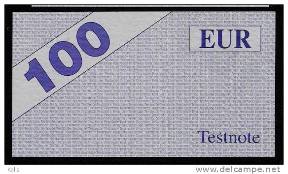 Test Note "HESS" Testnote, 100 EURO, Beids. Druck, RRR, UNC - Other & Unclassified