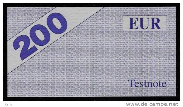 Test Note "HESS" Testnote, 200 EURO, Beids. Druck, RRR, UNC - Other & Unclassified