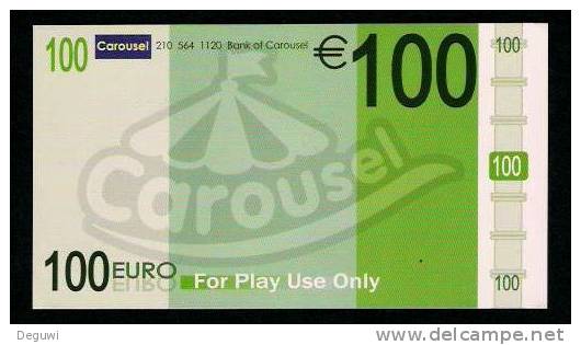 Test Note "CAROUSEL" Typ A, Billet Scolaire, 100 EURO, Training, EURO Size, RRRR, UNC -, Papier, Play Money - Autres & Non Classés