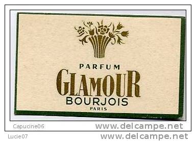 A.Immédiat Carte Parfumée Ancienne BOURJOIS  GLAMOUR - Anciennes (jusque 1960)