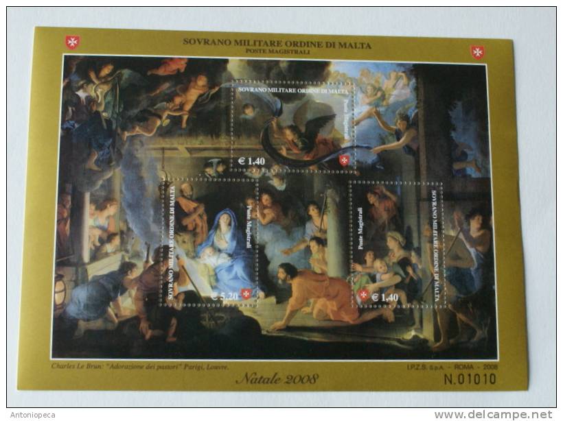 SMOM 2008  - CHRISTMAS  2008  - SHEET   MNH - Sovrano Militare Ordine Di Malta