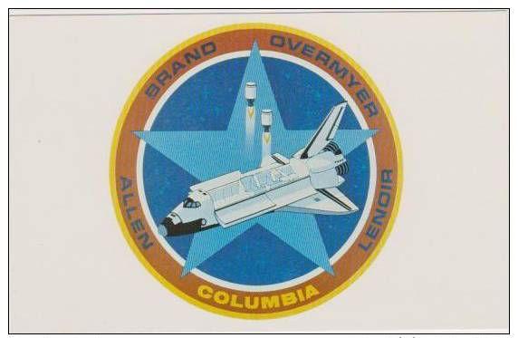 NASA STS-5 Crew Insignia W/ Space Shuttle Columbia & Crew Member's Names - Space