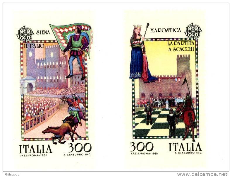 Italia Bolletino EUROPA 1980 Tourisme Et Tradition PALIO  Siena - Marostica  Scacchi Chess Echecs - 1980