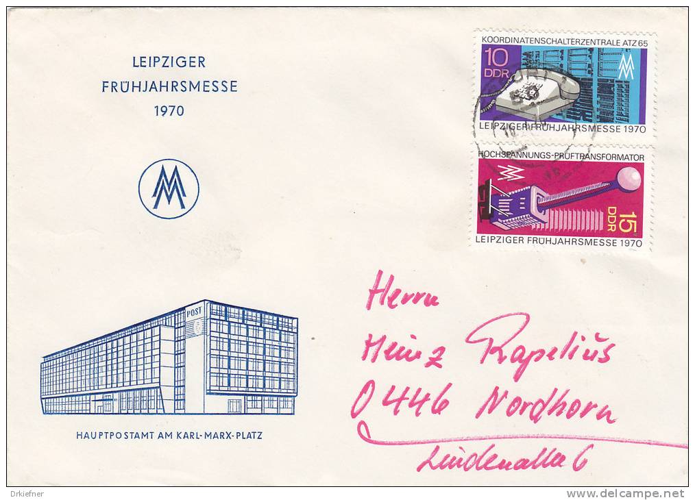 DDR  1551-1552  MiF,  Satzbrief, Stempel Erfurt 15.4.1970 - Storia Postale