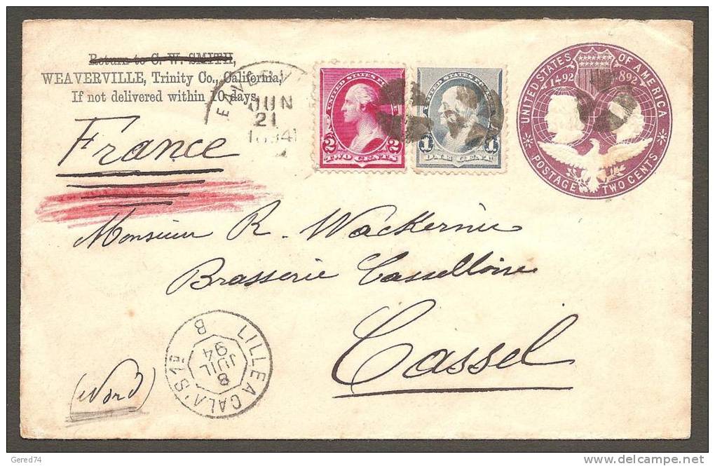 USA : Entier Postal  (1894) : Les 400 Ans De L'arrivée De Christophe Colomb - Christophe Colomb
