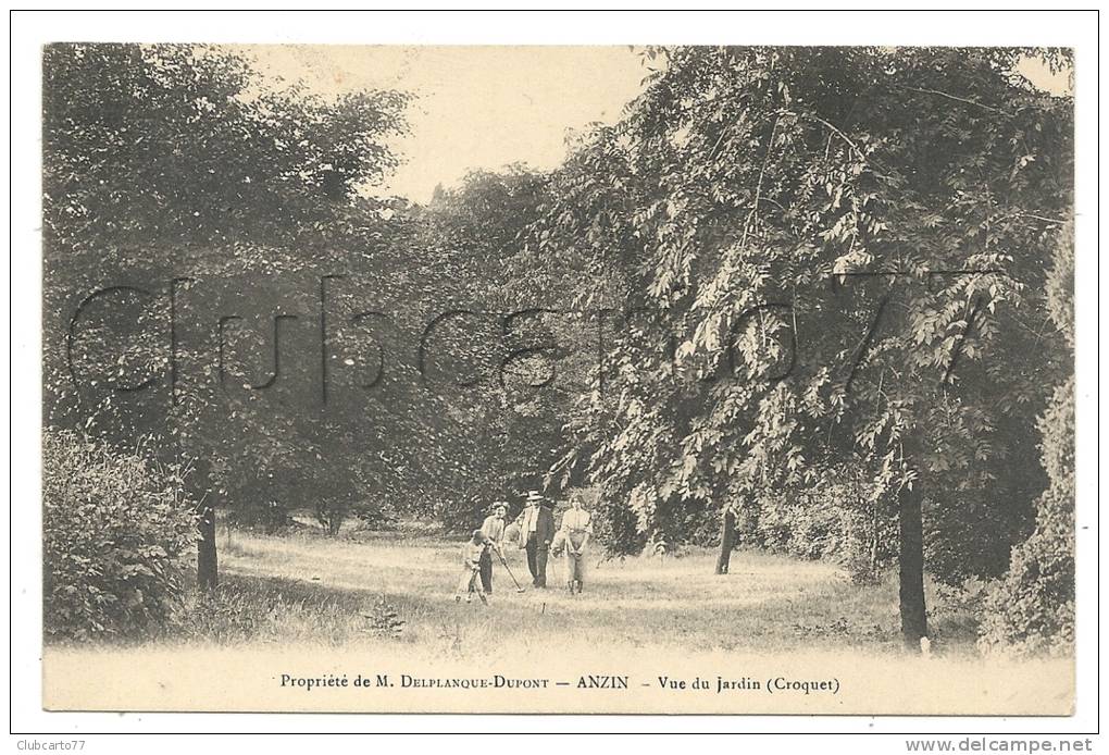 Anzin (59) : Partie De Croquet Dans Le Jardin De La Propriété De M. Delplanque En 1910 (animée) . - Anzin