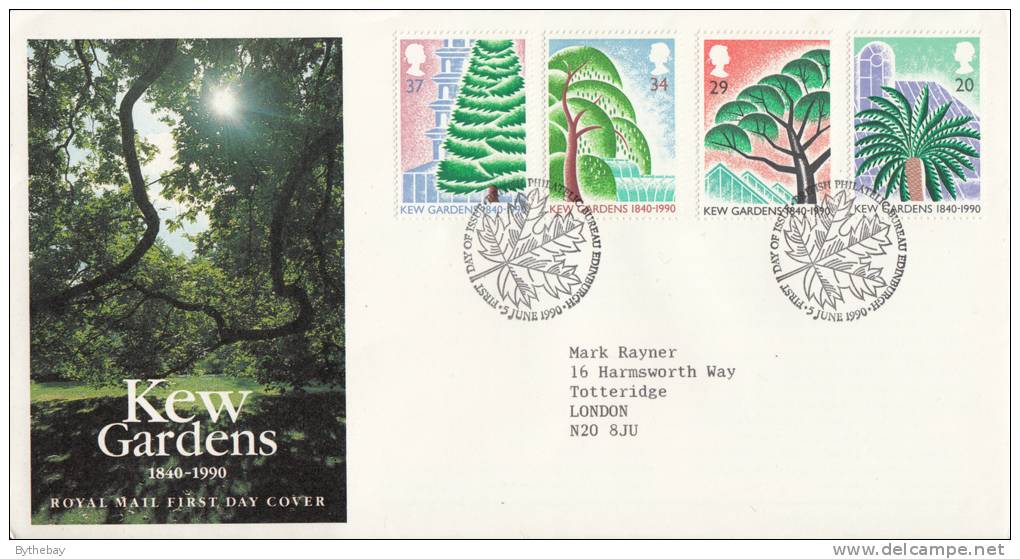 Great Britain FDC Scott #1332-#1335 150th Anniversary Of Kew Gardens - 1981-1990 Decimal Issues