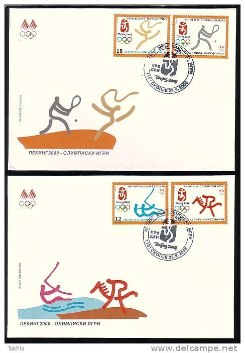 MACEDONIA / MACEDONIE - 2008 - Jeux Olimpique D´Ete - Pekin - 2 FDC - Macédoine Du Nord